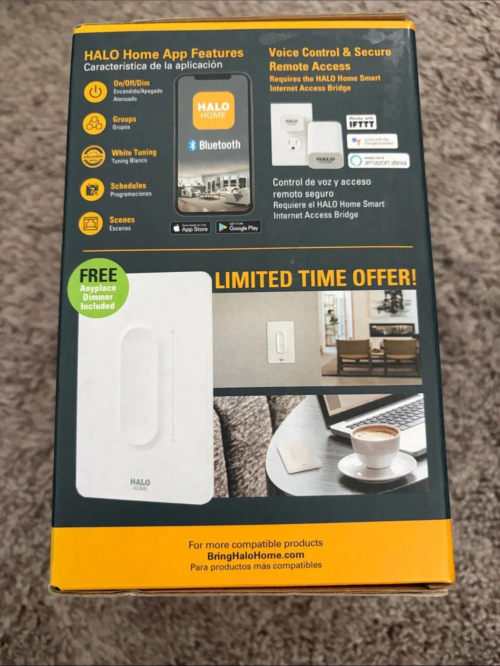 Halo Home Smart Direct Mount Downlight NIB with Anyplace Dimmer